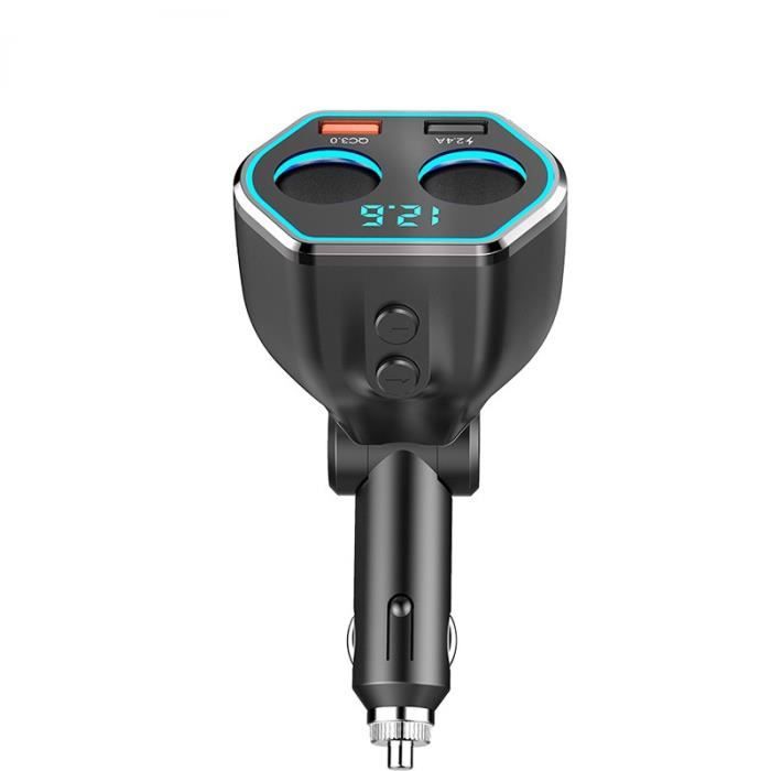 Caricatore Auto Essager USB Type C 80W Ricarica Rapida, Display LED, 3 Porte, Grigio - Foto 1