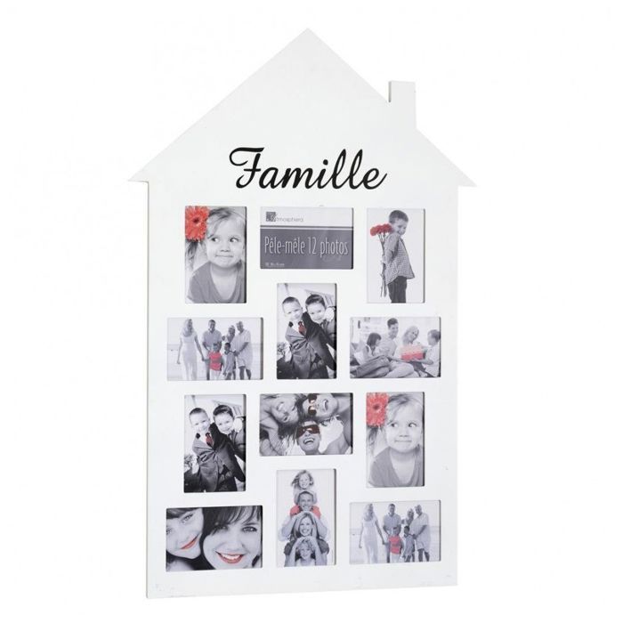 Cadres & pêle-mêle - Pêle-mêle 12 photos - Cadre multi photos en forme de maison - Blanc 1 cm
