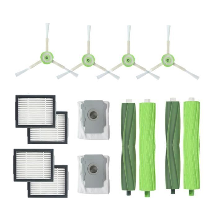 Pour IRobot Roomba i7 + / i7 Plus E5 E6 E7 Brosse latérale et filtres Hepa Brosse à poils