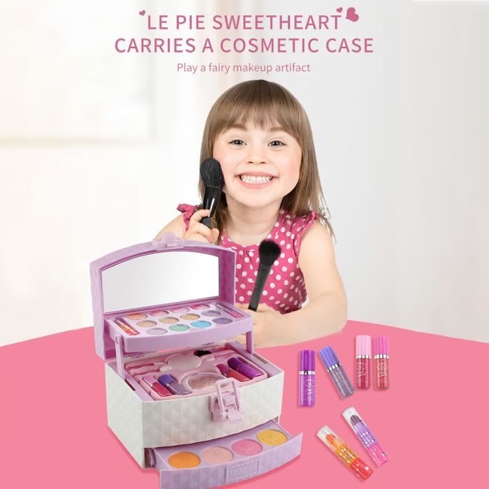Maquillage lavable et palette de cœurs d'ongles avec jouet miroir Little Fairy Princess D4269