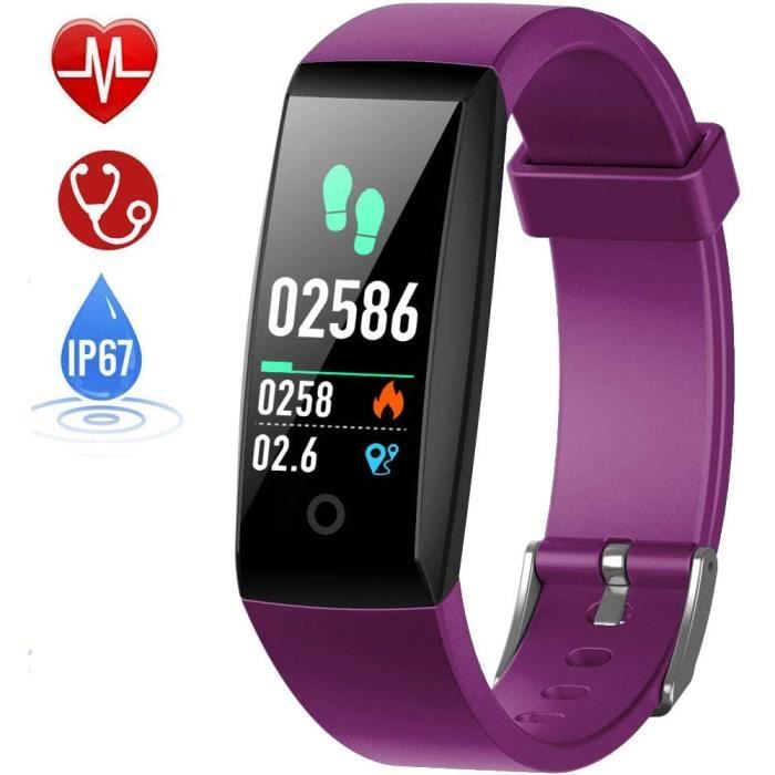 HETP Montre Connectée Cardiofréquencemètre Bracelet Connecté Podomètre GPS Fitness Tracker d’Activité Tension Artérielle Smartwatch