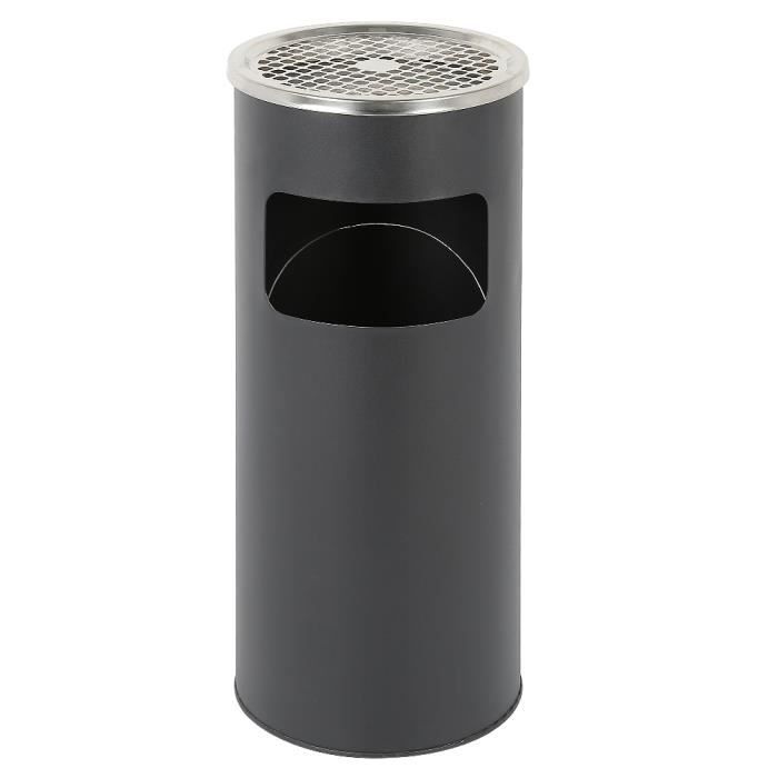 Royalbell®Poubelle garbage/litter bin en acier inox Barils double l’intérieur et à l’extérieur ,25*25*60cm,noir