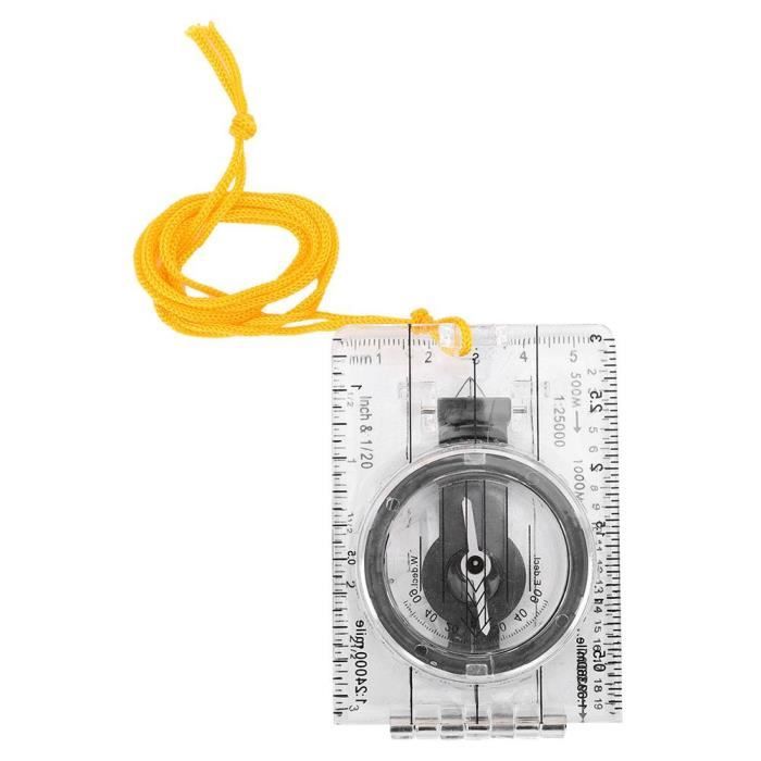 XUY Boussole Multifonctionnel Acrylique Pliable Transparent Pour Camping Randonnée