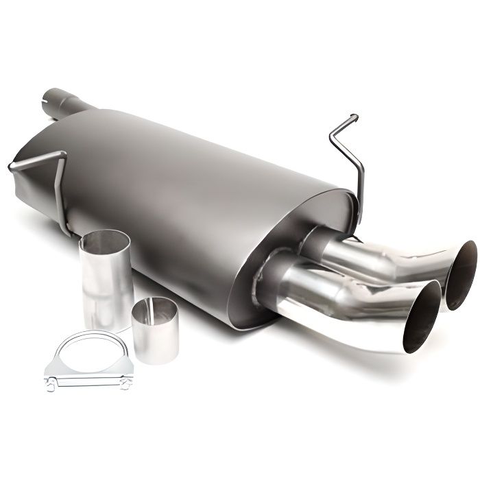 EVOE464ED76 Pot echappement Silencieux Acier pour BMW Serie 3 Cabriolet , Berline , Coupe , Break E46 ( 4 Cylindres) de 1998 a