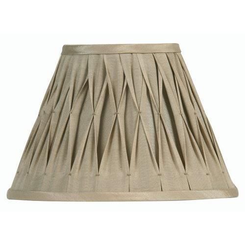 Oaks Lighting Abat-jour plissé Sutlej en soie Sable 12,7 cm