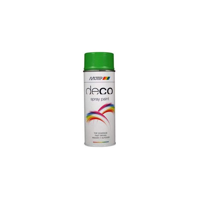 Bombe de peinture Motip Glycéro Vert pomme brillant en spray de 400 ml
