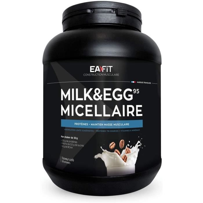 EAFIT Milk Egg 95 Micellaire 750g Café Frappé Proteine de Caseine Protéine musculation Maintien masse musculaire Assimilation l 261