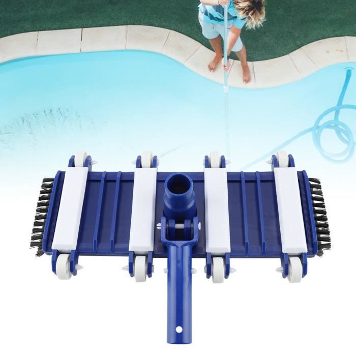 Tête d'aspiration de spa et de piscine flexible avec brosses latérales Tête d'aspirateur de piscine à roues professionnelle -