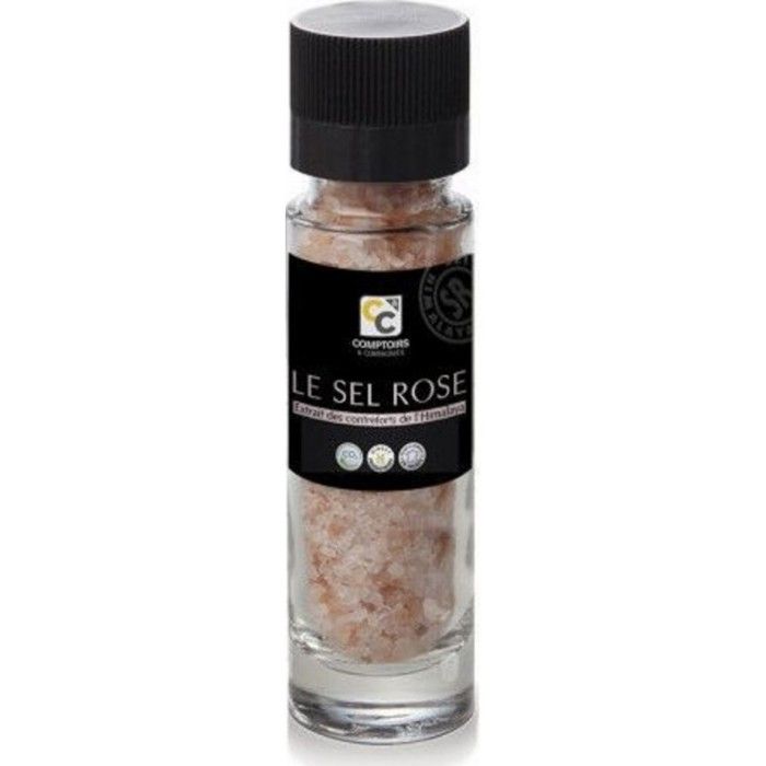 Moulin de sel rose cristaux de l'Himalaya - 100 g.