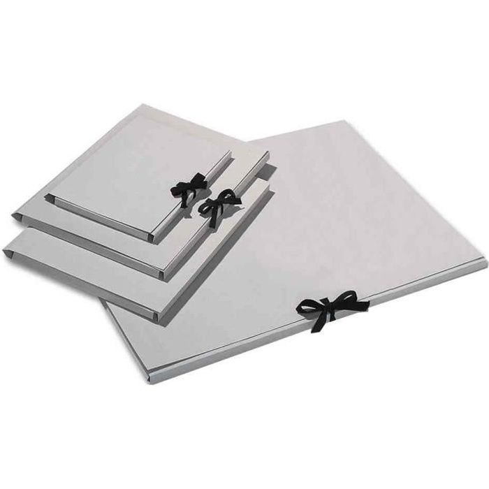 Carton à Dessin en Carton 500g 500 x 700 mm Fermeture Ruban Coton Gris