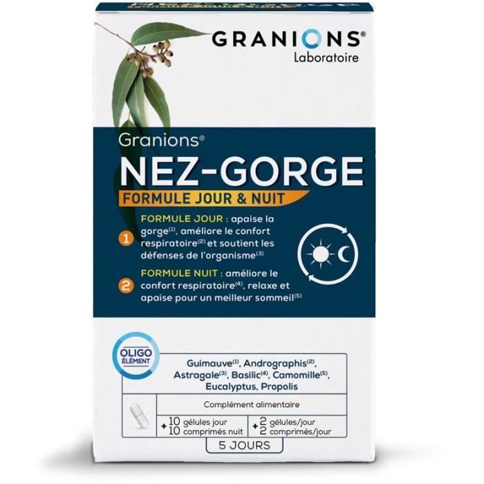 Granions Nez-Gorge Jour et Nuit 10 gélules + 10 comprimés