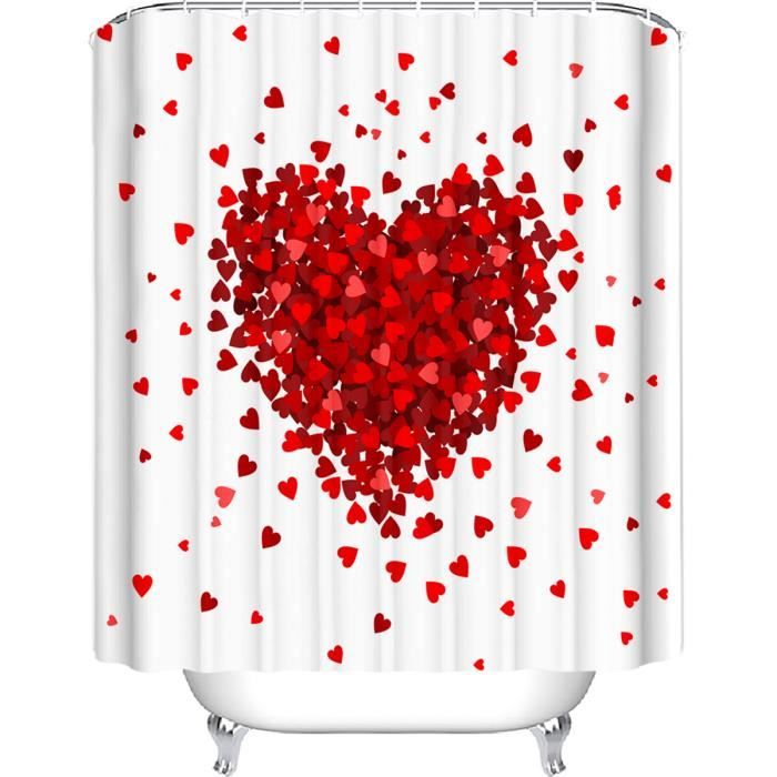 Rideau de douche PSG Paris anneaux inclus 3D effect imperméable 180 x 200 cm