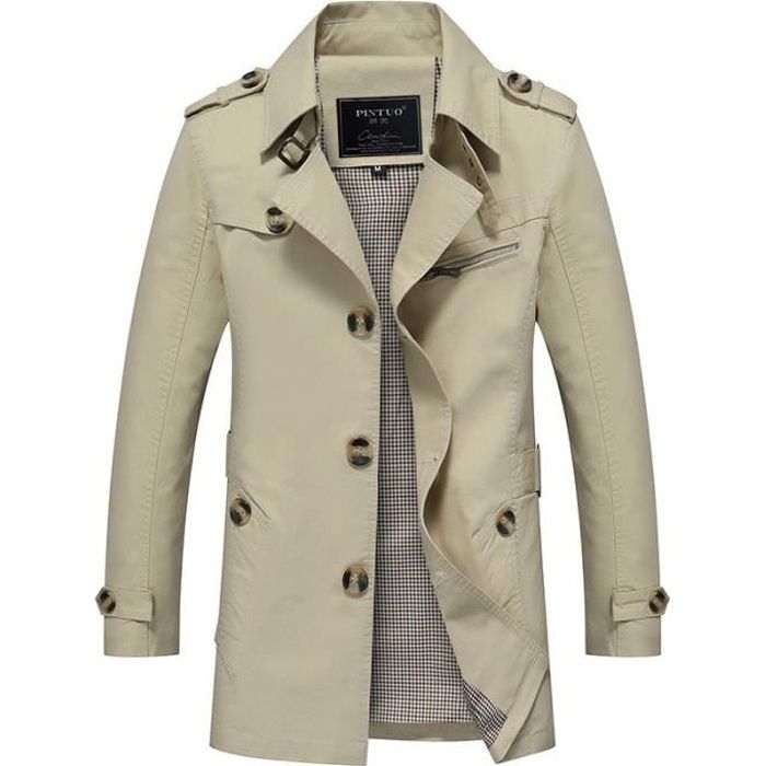 Veste homme Veste à boutonnage simple Veste sans capuche Coupe-vent homme Veste de couleur unie Veste en coton Veste moyenne et