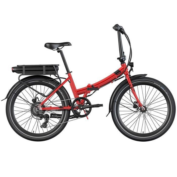 Legend Siena Vélo Électrique Pliable, Smart eBike, 24 Pouces, Freins Disque, Batterie 14Ah Panasonic, Autonomie 100km, Rouge