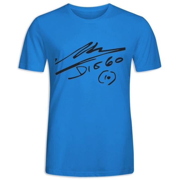 T-shirt multicolore imprimé à manches courtes avec personnalité de la mode Diego Armando Maradona pour hommes