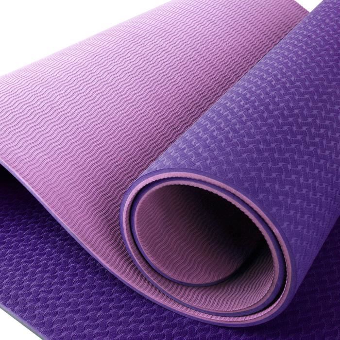 OneTwoFit Tapis de sol Tapis de yoga Tapis de sport Tapis de gym TPE 183 cm x 61 cm x 0.8 cm OT165PKPP