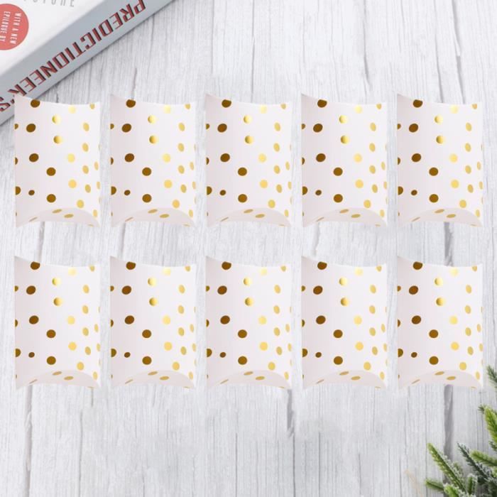 10pcs Gold Stamping Stripe Design Candy Box Creative Pillow Chocolate Storage Case Wedding Treat Party Favor Gift BOITE CADEAU