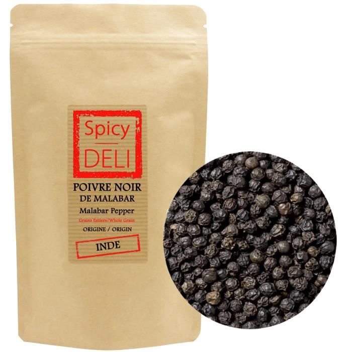 Poivre noir de Malabar / Poivre du Tigre 200 gr - Effluves Exceptionnelles – Origine Inde.