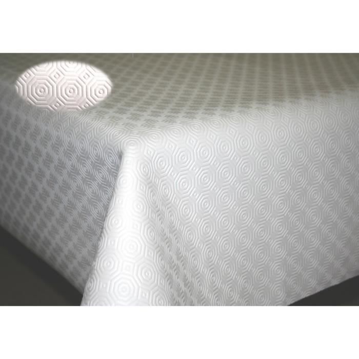 Sous nappe TEKNIGOMME uni blanc - Largeur 110 cm Ronde 108 cm - roulé sur tube en carton (sans plis)