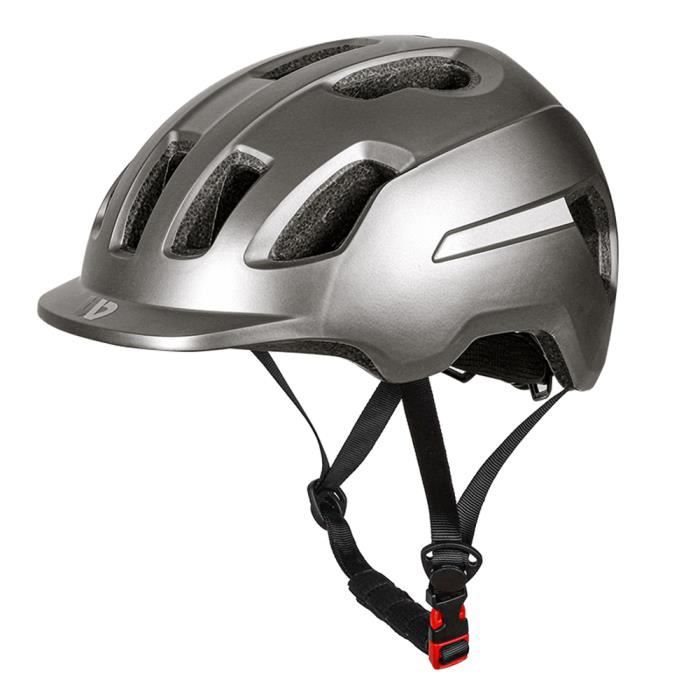 Lixada Casque de vélo de montagne avec pare-soleil ultra-léger réglable VTT casque de vélo en plein air - Argent