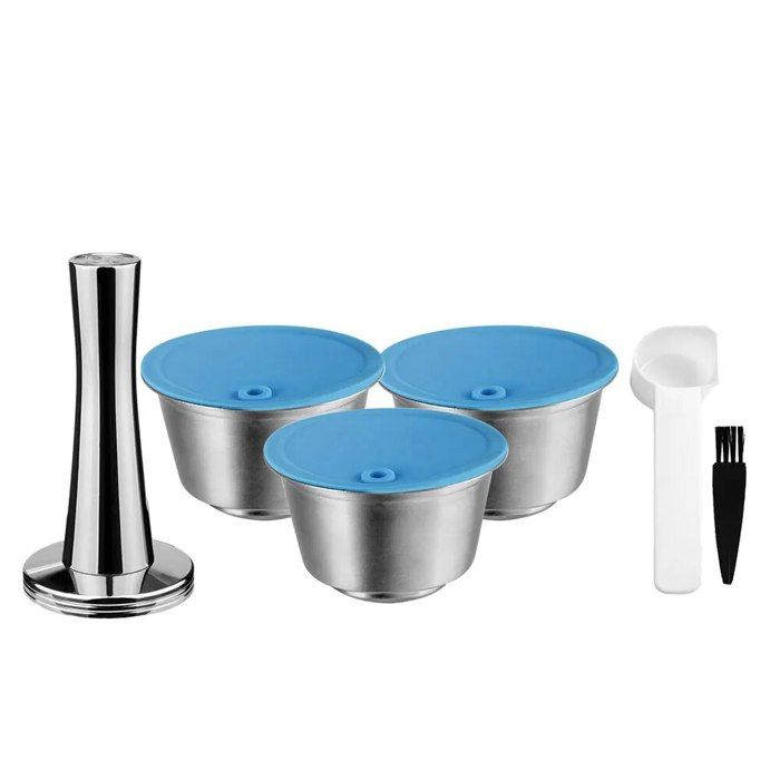 Capsules De Café Réutilisables En Acier Inoxydable 304 - Compatible Machine Senseo HD7801 - Avec Cuillère Doseuse Et Brosse De Nettoyage
