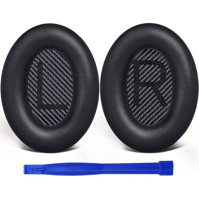 Coussinets doreille Oreillette de Remplacement compatible Bose QuietComfort 35 (QC35) and 35 II (QC35 II) Casque Circum-aural-Noir