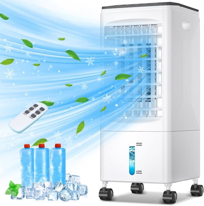 Climatiseur Mobile 3-en-1 : Ventilateur, Humidificateur Et Rafraîchisseur D’air | Silencieux, Télécommande, 5.5L | Pour Chambre, Bureau, Maison