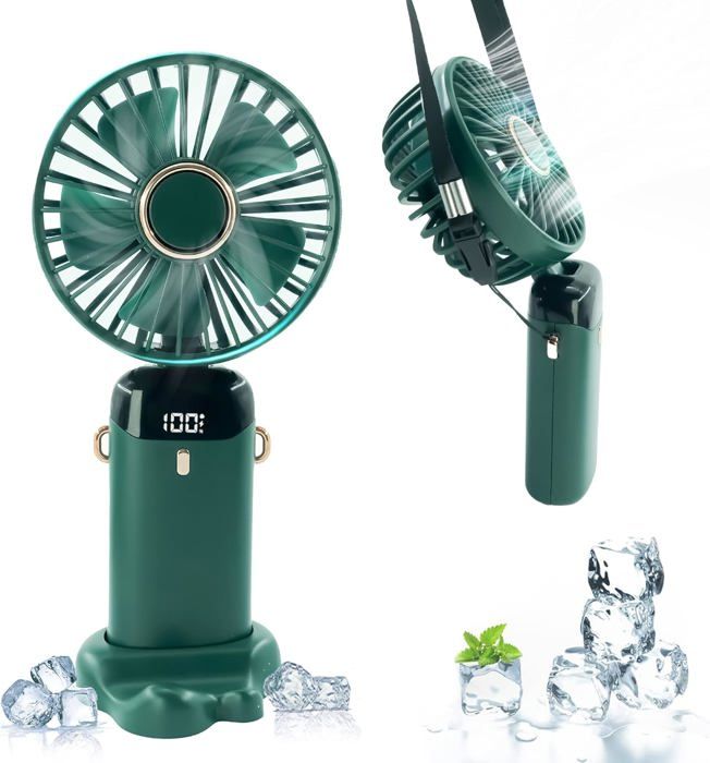 Ventilateur portatif ventilateur portable 3 000 mAh [7 à 12 heures de travail] ventilateur portatif rechargeable direction régl - Aveki