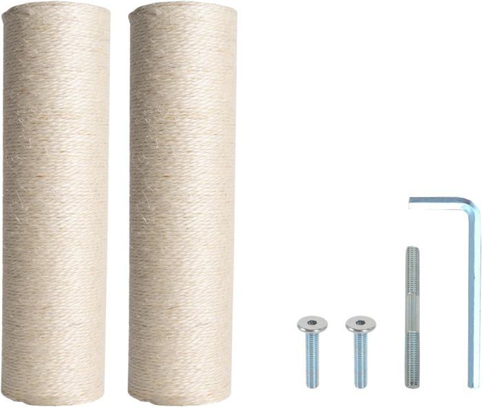 Meilleurs prix pour Griffoir De Rechange Pour Chat En Carton Et Sisal Beige 2 Poteaux 20 Cm