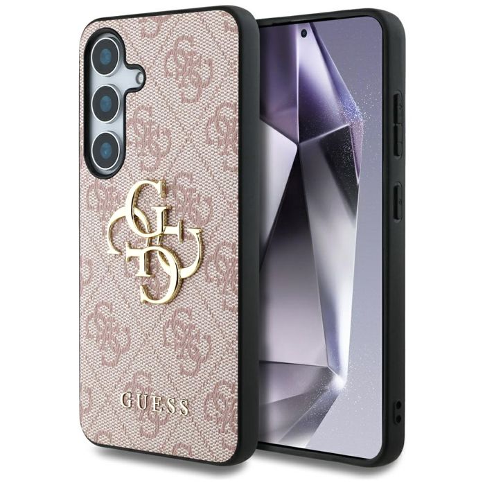 Coque telephone - bumper telephone Guess - GUHCS25M4GMGPI - Coque Big 4G Logo Classic pour Samsung Galaxy S25 Plus Rose