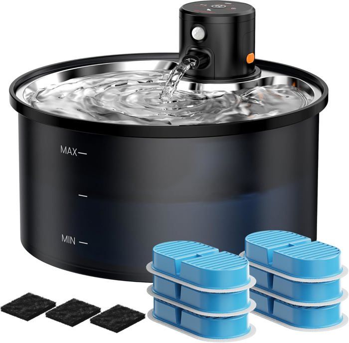 Meilleurs prix pour Fontaine A Eau Chat Sans Fil:Fontaine À Eau Pour Chat À Pile-32L Fontaine Eau Chat Avec Detecteur De Mouvement