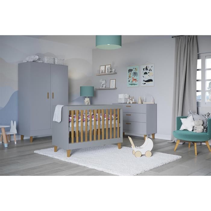Chambre complète Kocot Kids - Kubi - 66 x 124 x 90cm - Gris Chambre complète Kocot Kids - Kubi - 66 x 124 x 90cm - Gris