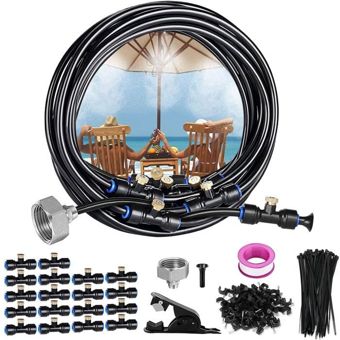15M Système de BrumisationBrumisateur ExterieurBrumisateur Terrasse Système de Refroidissement de BrumisationKit de Tuyau