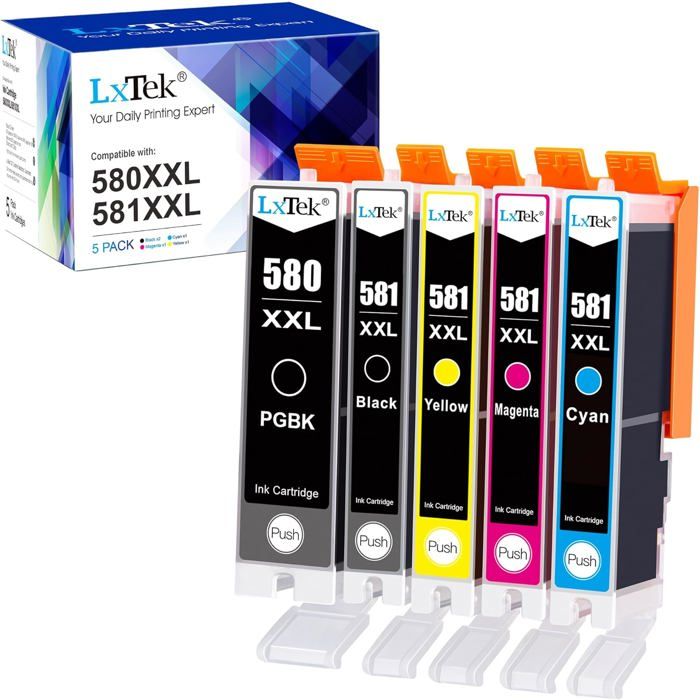 Pack de 5 cartouches d'encre Canon PGI-580/CLI-581 - Cartouche d'encre - Achat & prix