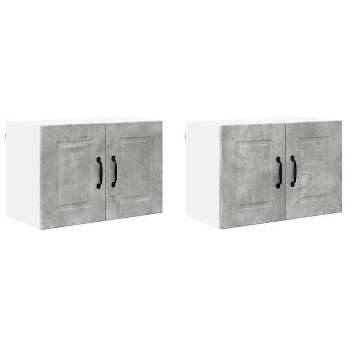 BEL-ACHAT* Meuble de stockage Moderne - Suspendu - Meuble mural de cuisine 2 pcs Gris béton 60x31x40cm @Promo7931421