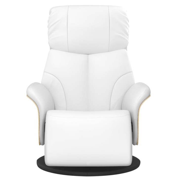 Blanc Fauteuil inclinable - SOLOMON - Chaise TV - 1 PLACE - avec repose-pied -s blanc similicuir FF4514