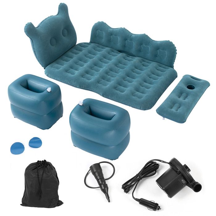 Lit gonflable à Air floqué en PVC matelas de repos coussin doux charge de 150kg pour voiture SUV voyage -SALALIS