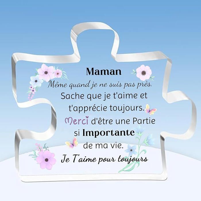 Puzzle Plaques Maman Fête des Mères Cadeaux Apprécier Anniversaire Môman Acrylique Signe Décorations Maison Noël Maman