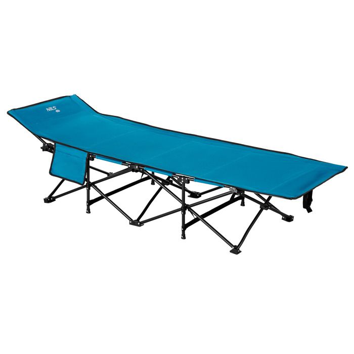 Lit de camp pliant - NILS CAMP - 188 cm - Pliant - Tissu Oxford 600D - Cadre en acier - Charge maximale 120 kg