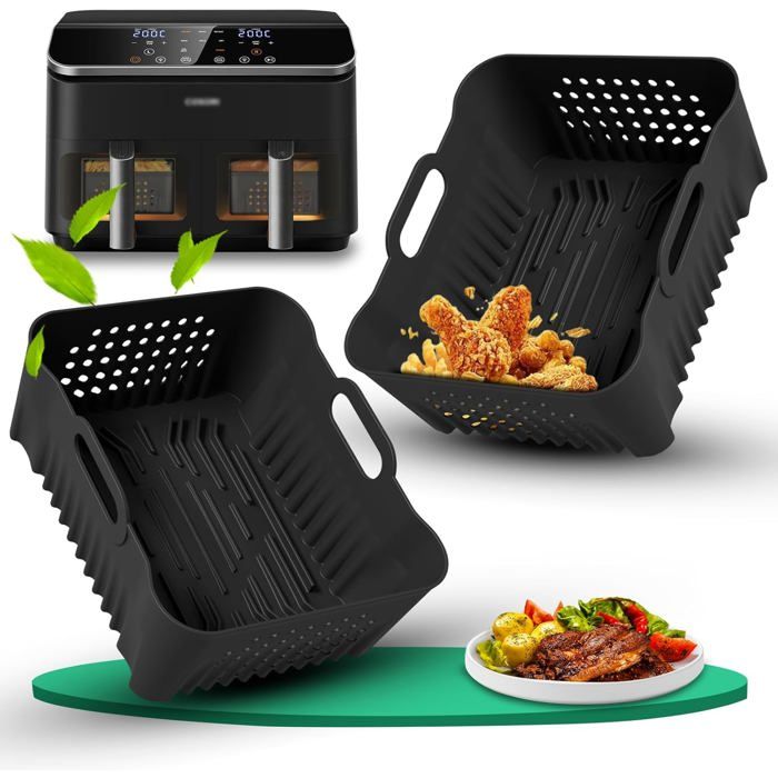 Moules silicone pour friteuse à air-KAL-réutilisable pour Cosori Dual Blaze 8.5L friteuse à air(CAF-R901-AE) cuisson sans gras.