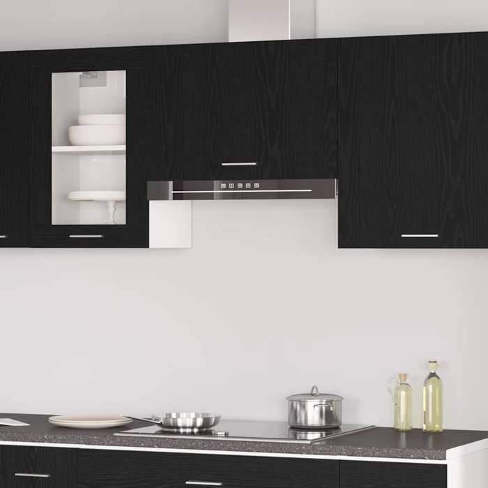 Promo dété1 PC Armoire suspendue de cuisineSWEETYPlacard/Cabinet suspendueLyon Chêne noir 60x31x40cm 5583