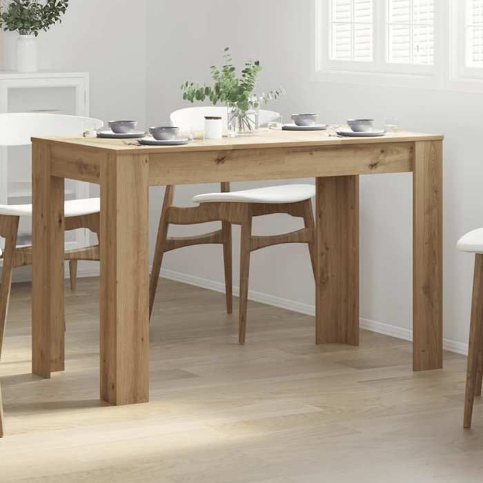 Table à manger stable et durable pour cuisine chêne artisanal 120x60x76 cm bois dingénierie w5t27E