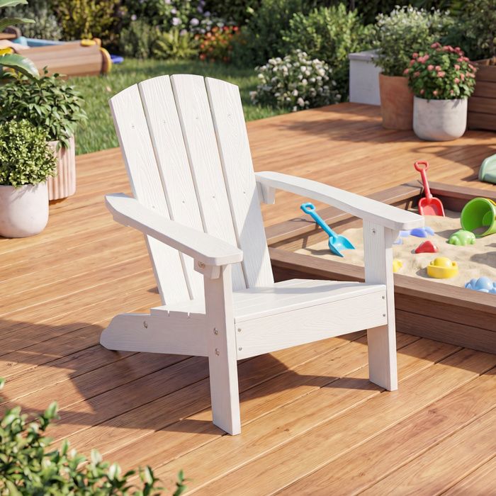 Fauteuil Adirondack COSTWAY Enfant pour 3-8 Ans - Charge 75kg pour Jardin Piscine Terrasse 55 5x51x56 CM Blanc Fauteuil Adirondack COSTWAY Enfant pour 3-8 Ans - Charge 75kg pour Jardin Piscine Terrasse 55 5x51x56 CM Blanc