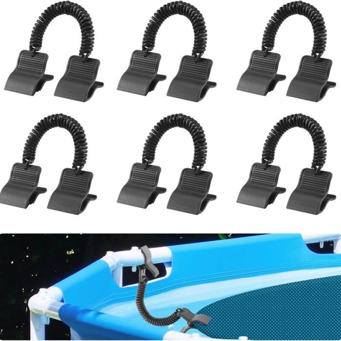 6 agrafes fixation bâche piscine hors sol