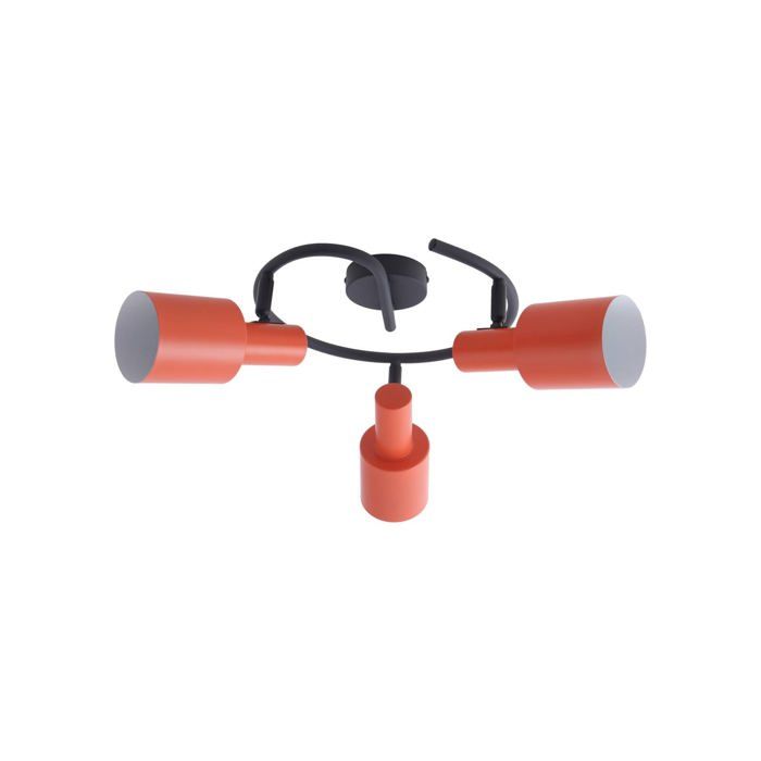 Lindby Spot Ovelia à intensité variable (Moderne) en Orange / Jaune Métal e. a. pour Salon & Salle manger (à 3 lampes E27) Lampe