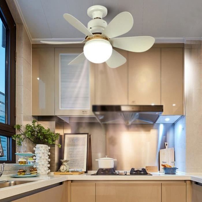 Ventilateur de plafond avec lampe E27 dimmable 30W – télécommande 3 vitesses minuterie .