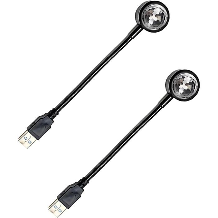 Projecteur d Étoiles USB LED Portable 4 Couleurs 9 Modes Lumière d Ambiance Voiture Chambre Plafond Lot de 2