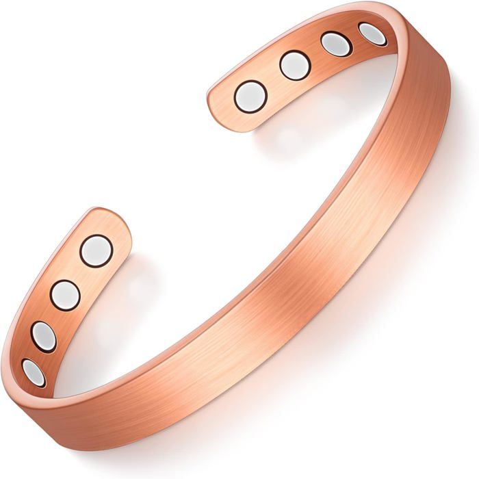 Bracelet Magnétique En Cuivre Bracelets Magnétiques En Bronze Bracelets En Cuivre Réglables Avec 8 Aimants Pour Hommes Et Fe[PP71]