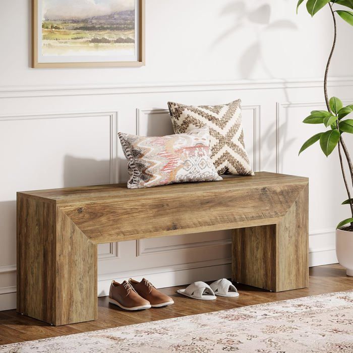 Banc dentrée - LITTLE TREE - Little Tree - 120×30×45 cm - Chêne brun - Rangement intégré