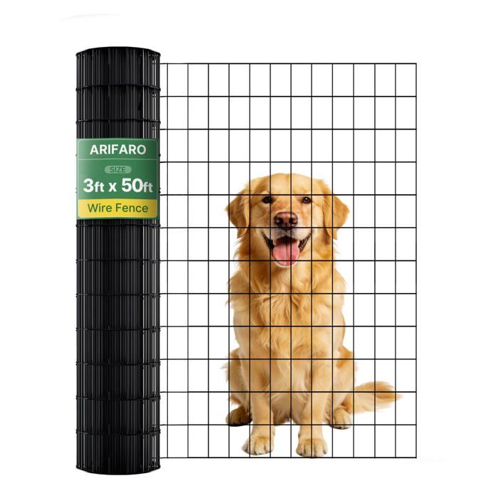 Rouleau clôture grillagée 0 9 m x 15 m maille 5 x 7 5 cm fil 2 mm PVC galvanisé enclos animaux et volailles
